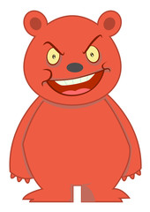 Angry Bear Cartoon Character Illustration Isolated White