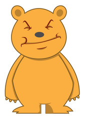 Funny Bear Cartoon Character Illustration Isolated White