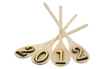 Number 2012 on spoons