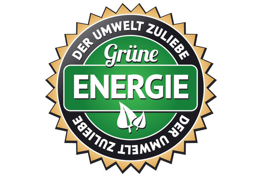 Grüne Energie Siegel / Button