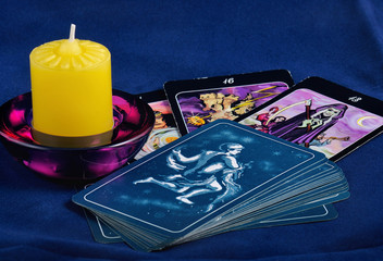 Tarot Card And Candle
