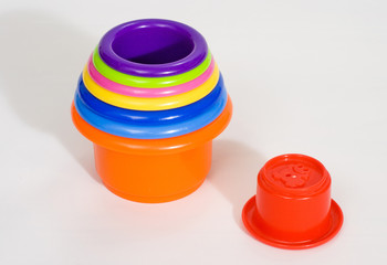 Children's pyramid colored plastic