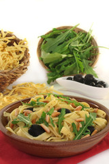 Bandnudeln mit Rucola