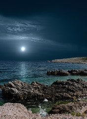 The moon over the sea