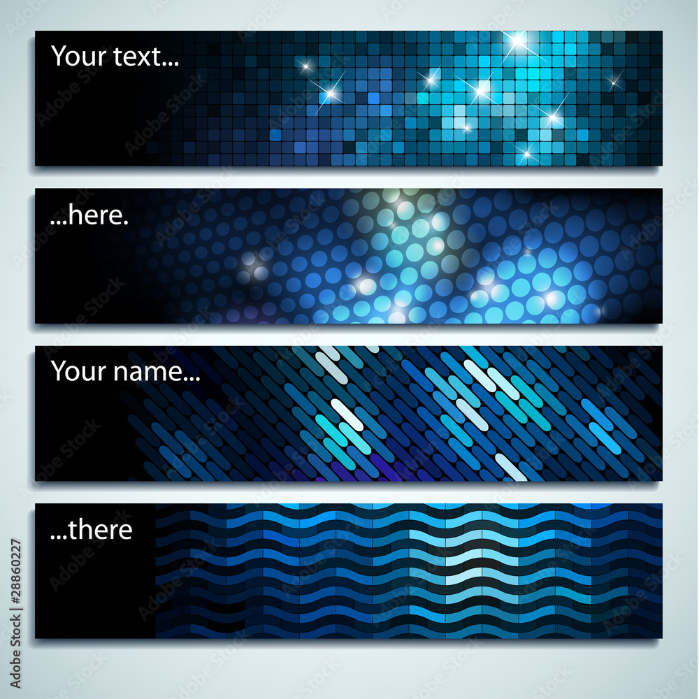Poster set of beautiful mosaic labels with space for your text