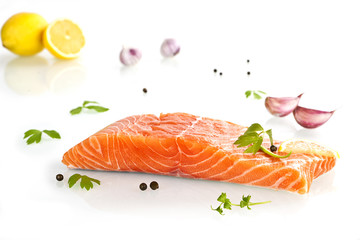 Exquisite salmon steak.
