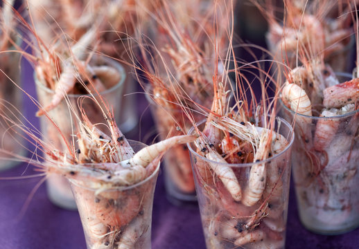 Crevettes crustac&eacute;s fruits de mer poisson cuisine restaurant