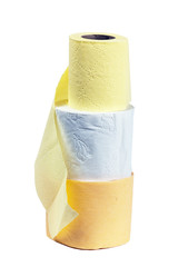 Rolls of toilet paper, isolated on a white background