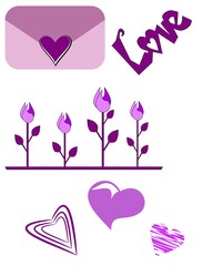 Illustration with Valentine's Day symbols