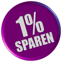 Button violett rund 1% SPAREN