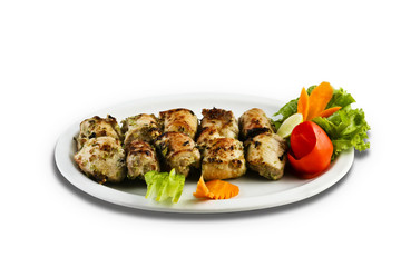 barbeque chicken tikka pieces.