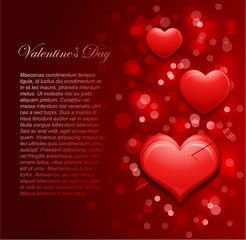 Vector defocused valentine's day background with place for text