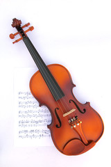 Fototapeta na wymiar violin and music sheet