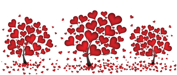 lovely trees from hearts