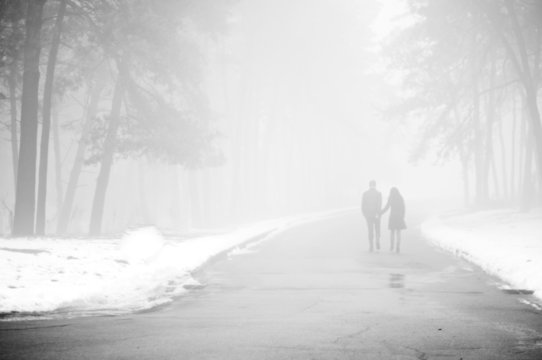 couple in the fog