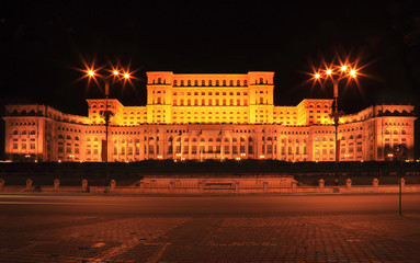 The Palace of the Parliament,Bucharest,Romania-night image