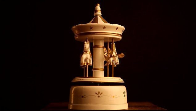 Old children's wooden carousel