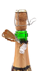 Detail of champagne bottle