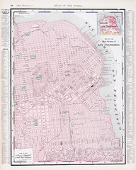 Antique Color Street City Map San Francisco California USA - 28873295