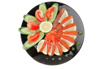 smoked salmon and vegetables