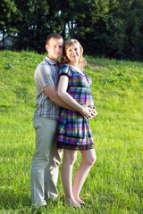 Fototapeta premium beatiful pregnant couple