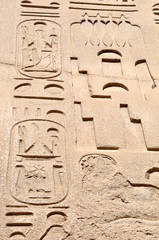 Фрески  и иероглифы на египетской стене