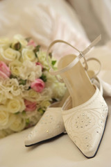 Wedding bouquet & shoes