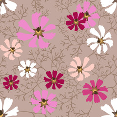 Beautiful decorative seamless background with flowers