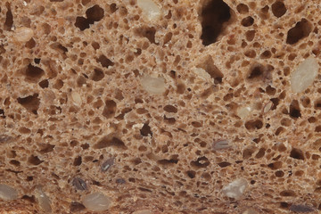 Macro of wholemeal bread texture