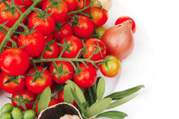 vegetables on white plate