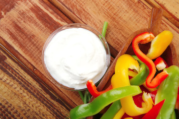 peppers sliced for salad