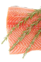 big salmon fillet with rosemary