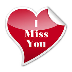 Pegatina corazon I Miss You con reborde