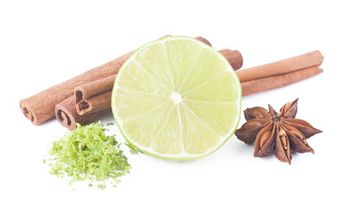 Lime, cinnamon, anis and peel