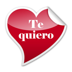 Pegatina corazon Te quiero con reborde