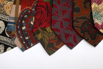 Selection of different colored ties