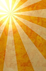 Grunge paper background with sun rays