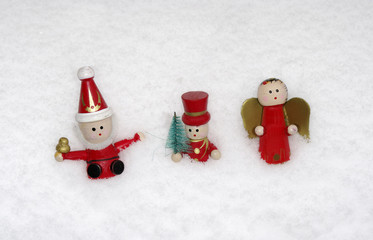 christmas figures in the snow