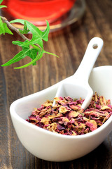tea leaf of the rose tea