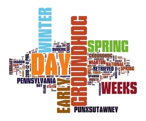 Groundhog Day tags on white background