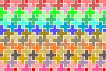 Muster mit farbigen Kreuzen