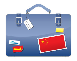 Travel Suitcase China flag