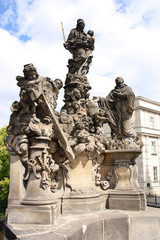 Obraz premium Prague - statue at famous Charles' Bridge