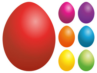 Set Of Couloured Easter Eggs