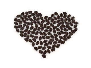 heart with coffee beans