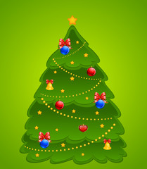 green background with fir-tree