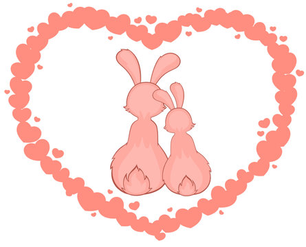 Vector cartoon little toy rabbits