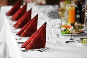 table with food and drink