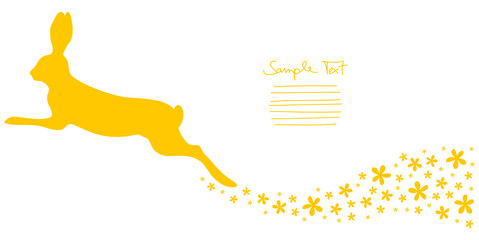 Bunny Jumping & Flower Swirl Yellow © Jan Engel