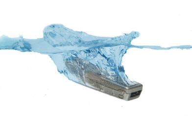 Mobile phone in to water